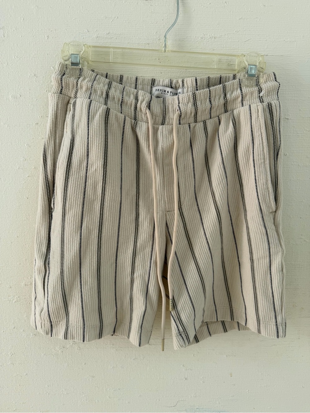 Beige Stripe knit Men’s Shorts